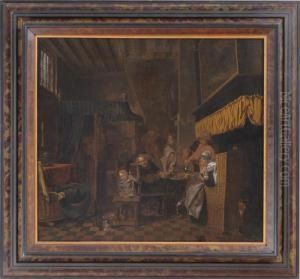 Two Interior Scenes by Jan Jozef, the Younger Horemans