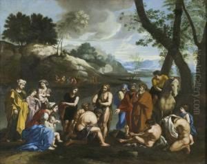Saint Jean Baptisant Le Peuple, D'apres Nicolas Poussin by Jan Josef, the Elder Horemans