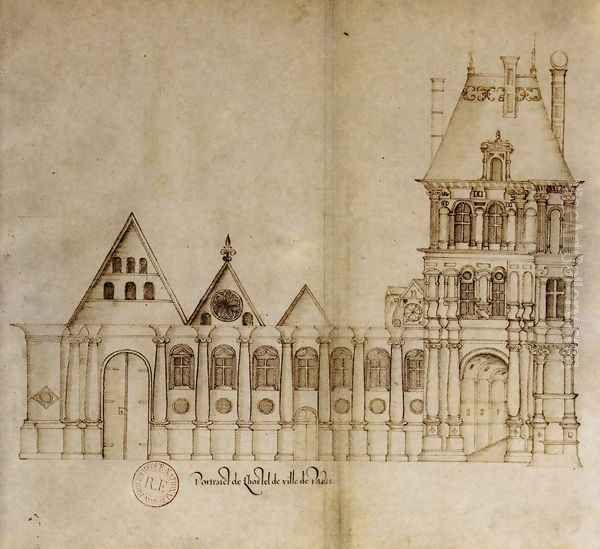 The Hotel de Ville in Paris 1580s - view 1