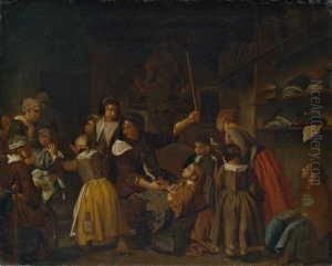 Zwei Schulszenen. 1. Die Knabenschule. 2. Die Madchenschule. by Jan Josef, the Elder Horemans