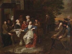 Vor Dem Wirtshaus by Jan Josef, the Elder Horemans
