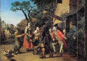 Reunion Devant L'auberge by Jan Josef, the Elder Horemans