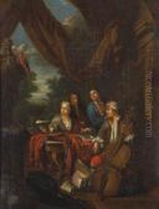 Musicians Seated At A Table by Jan Jozef, the Younger Horemans