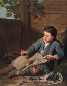 Young Boy Eatingmussels