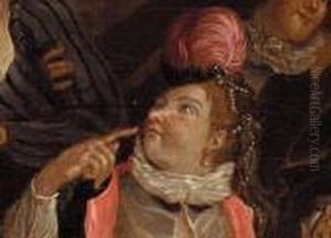 Hofische Gesellschaft In Einer Loggia by Jan Jozef, the Younger Horemans