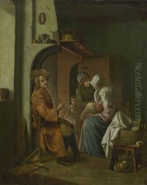 Bauernfamilie In Der Stube. - view 1