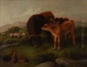 Animals In A Highland Landscape