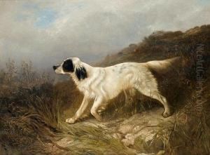 English Setter In A Landscape by George W. Horlor