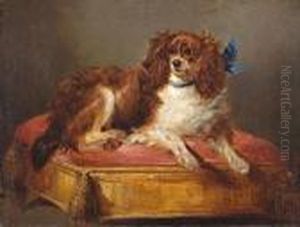 Spaniel On A Footstool by George W. Horlor