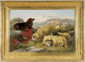 Guarding Sheep In The Highlands by George W. Horlor