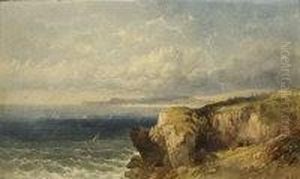 Figures On A Cliff, Looking Out To Sea by Joseph Horlor