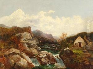 Angler By A Rocky Stream by Joseph Horlor