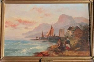 Figures And Boats Onthe Coast