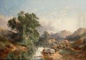 A Wooded River Landscape With A Figure In The Foreground