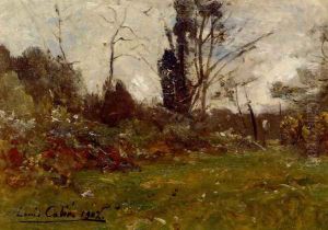 Woodland landscape by Louis Alexandre Cabie