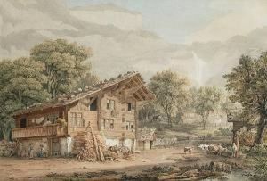 A Swiss Chalet by Friedrich Horner