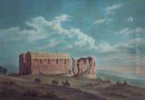 Sudlandische Ruinenlandschaft Mit Eselkarawane by Friedrich Horner