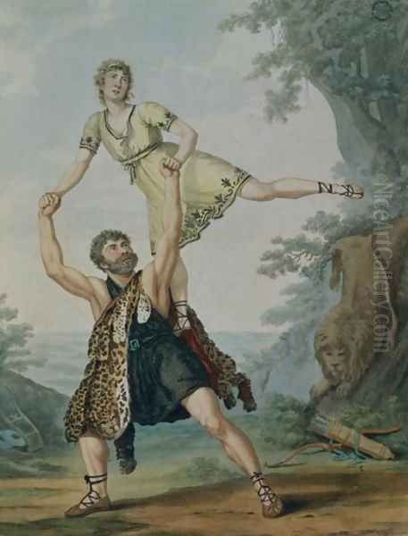 Madame Deshayes and James Harvey d'Egville (c.1770-1836) in the Ballet-Pantomime 'Hercules and Deianeira', pub. 1804 - view 1
