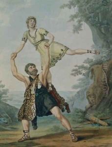 Madame Deshayes and James Harvey d'Egville (c.1770-1836) in the Ballet-Pantomime 'Hercules and Deianeira', pub. 1804 by Antoine Cardon