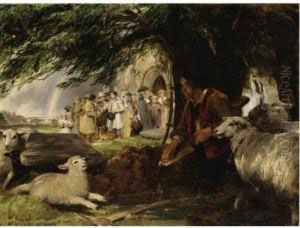 At The Church Door by John Callcott Horsley