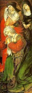 The Three Marys in Lamentation (right panel of the Throne of Grace triptych) by Colijn de Coter