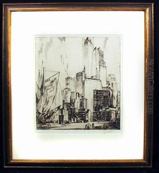 New York Harbor From The East River by Earl Horter