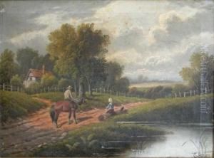 Two Figures On A Country Road by Etty Horton