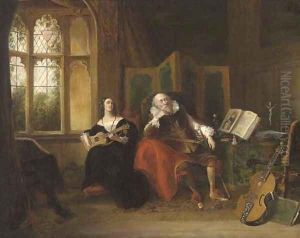 On her Spanish guitar, she played a ditty which lulled her old guardian to sleep On her Spanish guitar, she played a ditty which lulled her old guardian to sleep