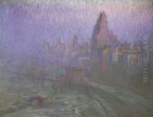 "fifth Avenue", Central Park by William Samuel Horton