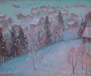 ''the Village In The Valley, Gstaad'' by William Samuel Horton