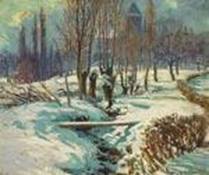 A Snowy Day, Chateau De Blonnay by William Samuel Horton