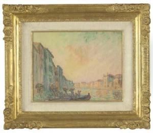 Unloading Barges On The Grand Canal by William Samuel Horton