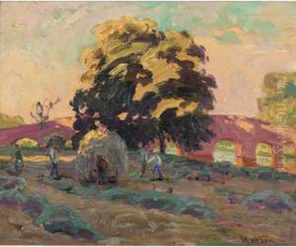 Haymakers- A Tree And A Red Bridge Somewhere In England - view 1