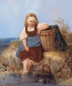 Kleines Waschermadchen by Theodor Hosemann