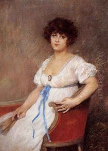 Portrait Of A Seated Lady by Pierre Carrier-Belleuse