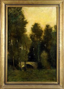 Pont Dans Un Sous-bois by Charles Houben