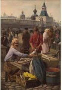 Russian Market Scene