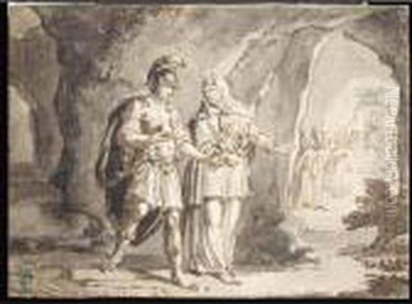 Aeneas And The Sibyl In The Underworld - view 1
