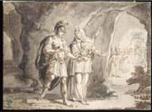 Aeneas And The Sibyl In The Underworld by Arnold Houbraken