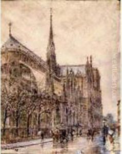 Abside De Notre-dame by Frederic Anatole Houbron