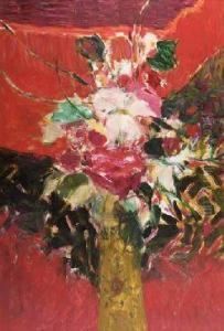 Flowers In A Yellow Vase by John Rennie MacKenzie Houston