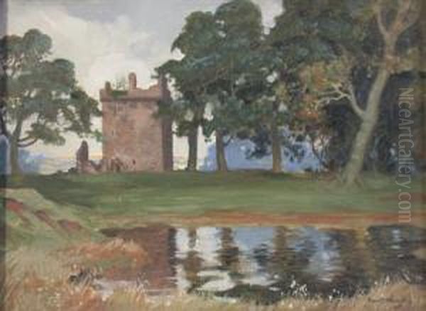 Landscape With Pool, Trees And Castle - view 1