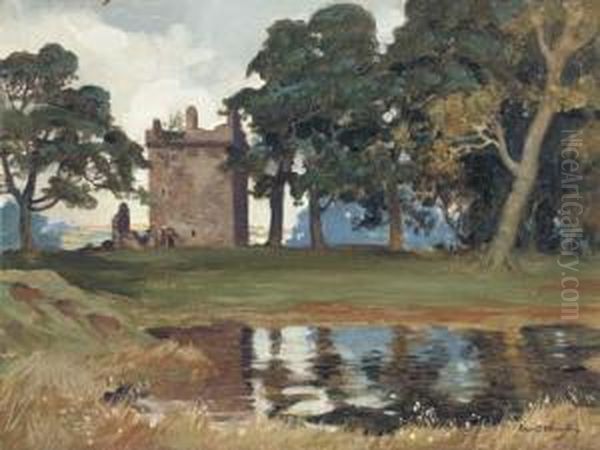 Landscape With Ruined Castle By A Loch - view 1