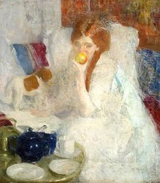 A Study Of A Girl Eating An Apple - view 1