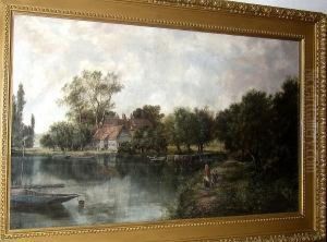 Figures By A Woodland Pond