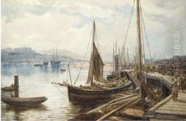 Unloading The Catch On The Jetty At Whitby - view 1