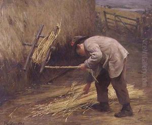 Spinning Thatch Bands, 1883 by Frederick George Cotman