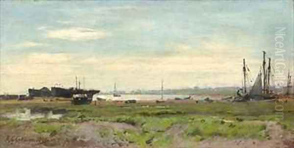 Slaughden on the River Alde by Frederick George Cotman