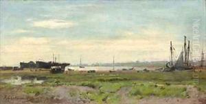 Slaughden on the River Alde by Frederick George Cotman
