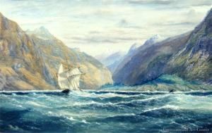 Mt Earnslaw From The Wakatipu Islands by Charles Henry Howorth